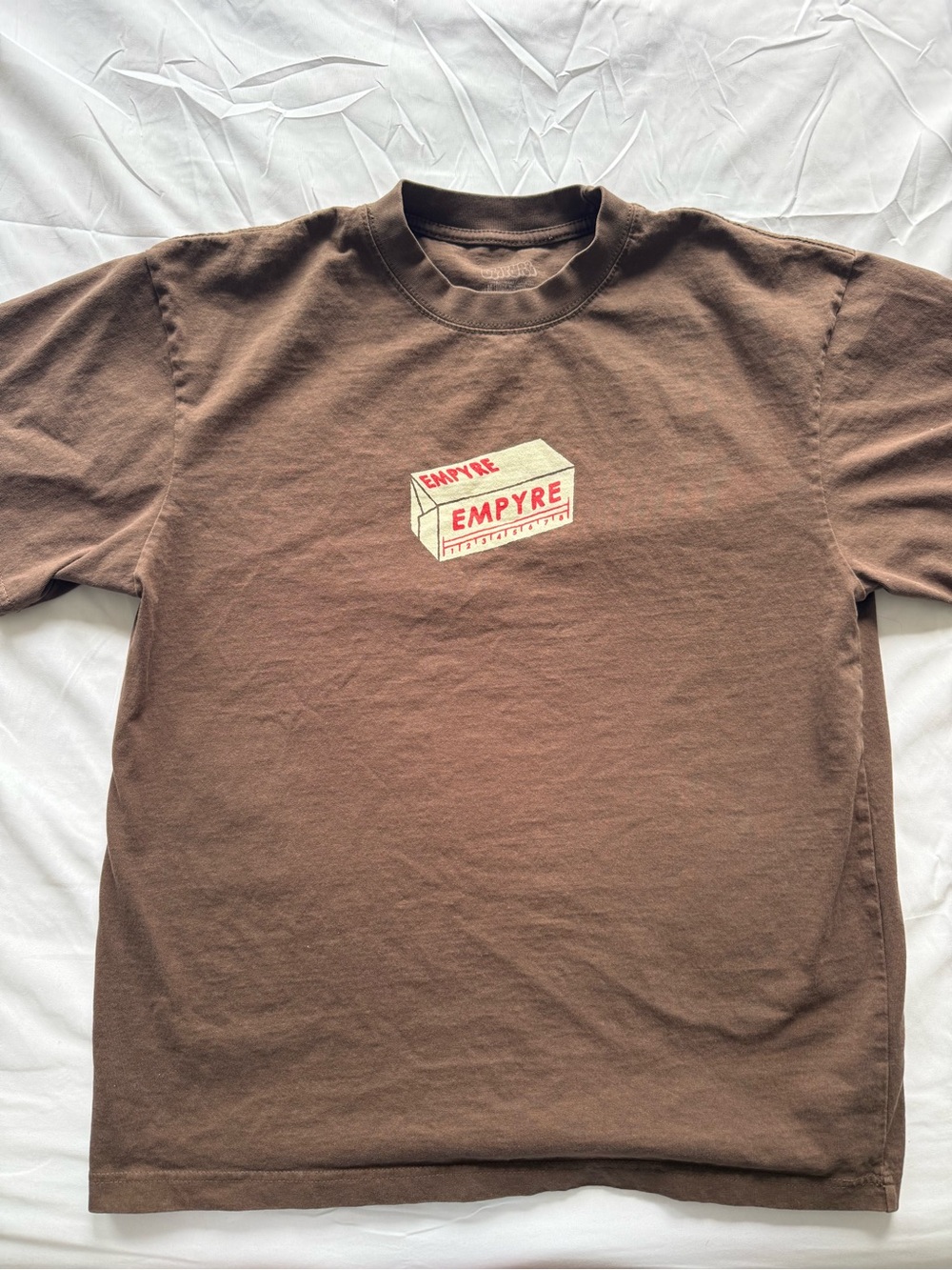 Empyre Brown Graphic T-Shirt Box Logo Skate Streetwear Size Medium